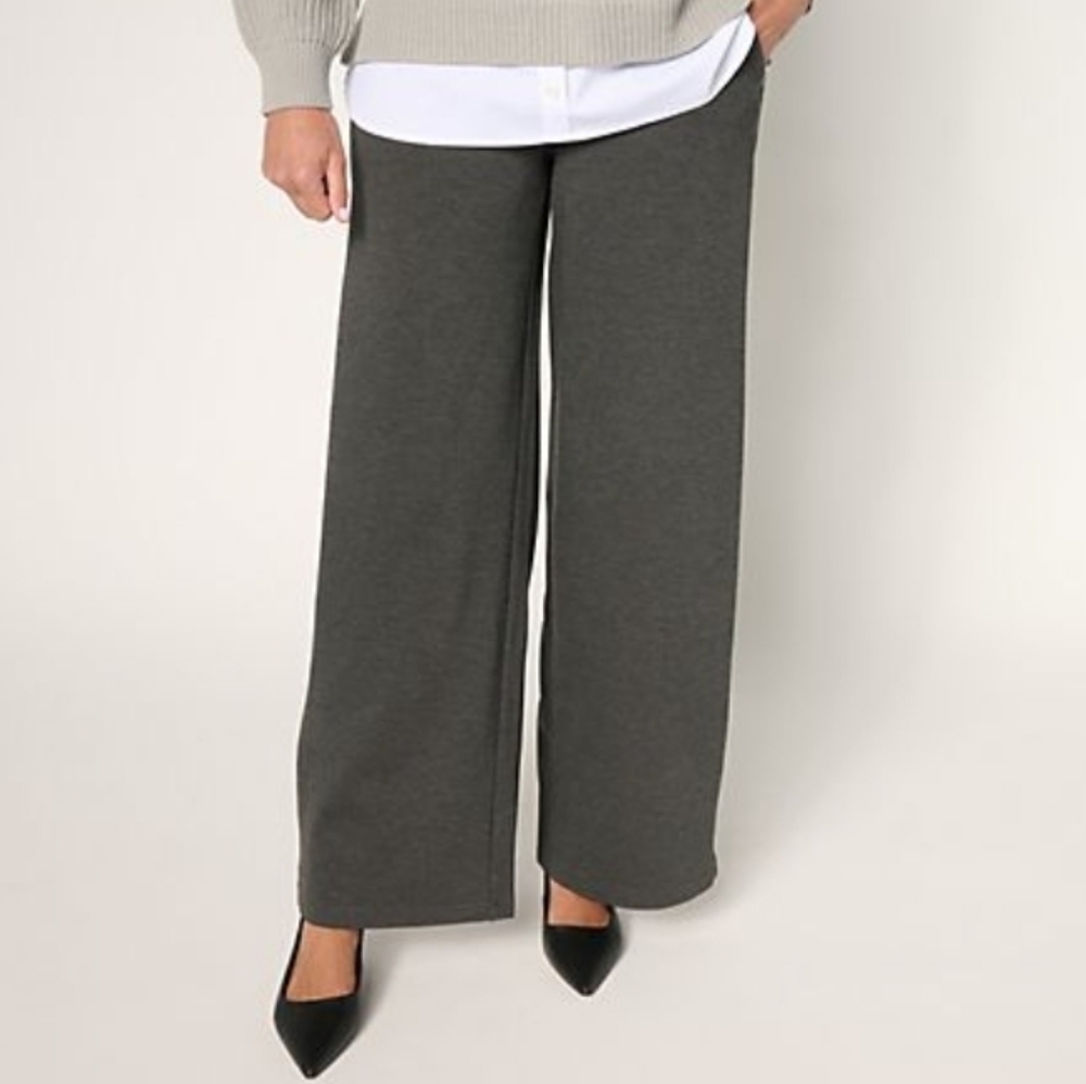 Belle by Kim Gravel  Wide-Leg Ponte Petite Pant